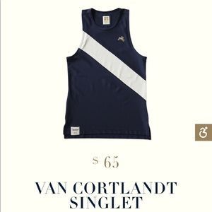 Tracksmith van cortlandt singlet - navy/white